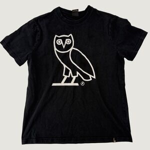 OVO Octobers Very Own Owl Graphic T-Shirt Black Mens Medium Made in Canada